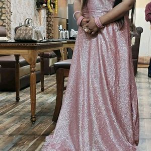 Peach Gown Party Wear