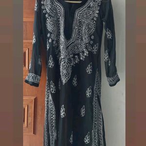 Chikankari Black Kurti