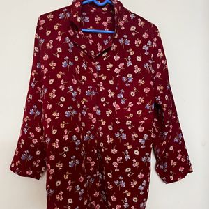 Maroon Floral Shirt