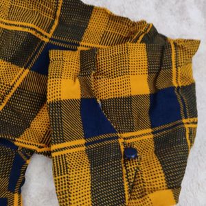 Mustard Check Shirt Top