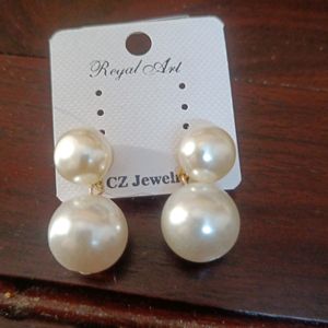 White Pearl Earrings