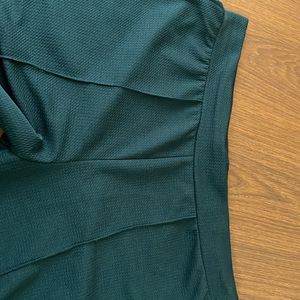 Green Bootcut Ribbed Trousers