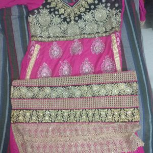 Heavy Kurta Pink And Black