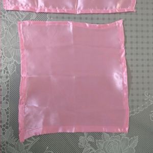 2 Pink Satin Napkins