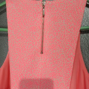 Zara Trafaluc Neon Bright Coral Cheetah Tank Top😍