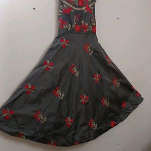 Full Flair Gown With Thread Work