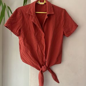 Mango Front Tie Shirt