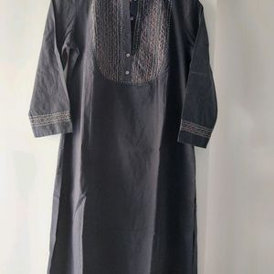 Fabindia Black Cotton Kurta