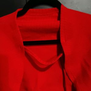 Red Bolero Top With Buckle