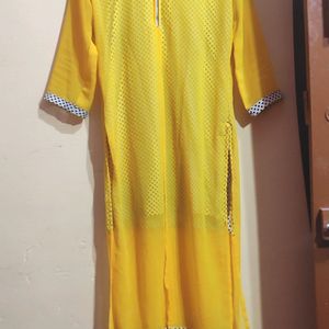 🪄 Beautiful Yellow Kurta Front Open Cut🪄