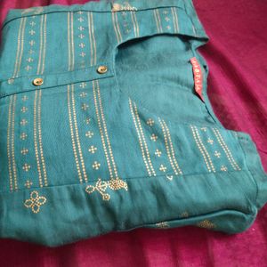 Green A-line Kurta