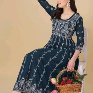 Beautiful Full Embroidered Anarkali Kurti