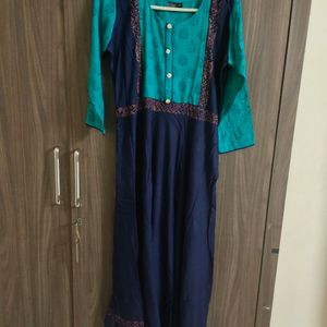 Blue Feeding Anarkali Kurta