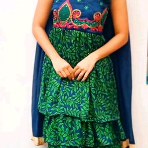 Green Sharara Dress Without Dupatta