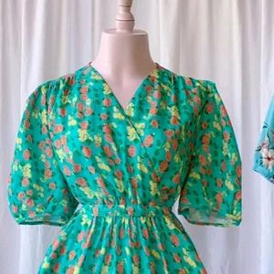 Green Printed Dress💚🛍️