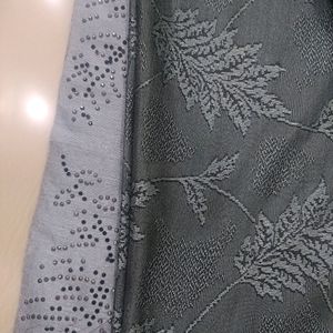 Gray Saree with stiched blouse