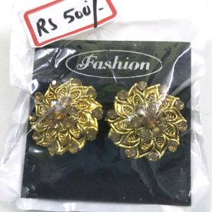 Eyerring metal flower Rhinestone bridal