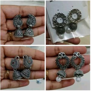 4 New Oxidised Jhumka