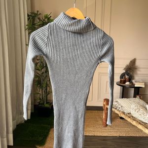 High Neck Sweater Dress