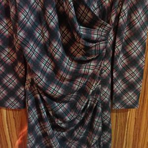 Korean Warm Checked Dress