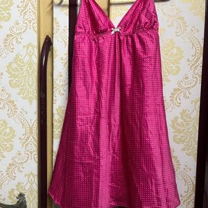 Pink Satin Night Dress