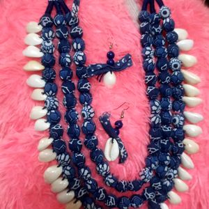 Indigo Fabric With Kori Handmade jewelry Sets