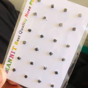 Pure Silver Nose Pin (3 Pice )
