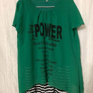 Green Women Short Sleeves Top