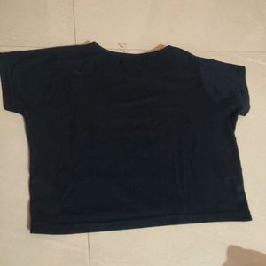 Navy Blue Crop Top