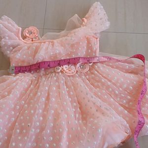 New Light Orange Frock 9-12M