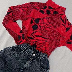 New Red Black Pinterest Sweater