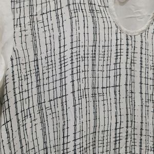 Black And White Rayon Kurti