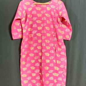 Pink Motif Waved Kurta ( Women's)