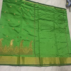 Beautiful Parrot Green Saree