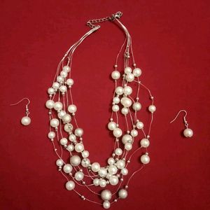 Pearl Neck Piece & Earring