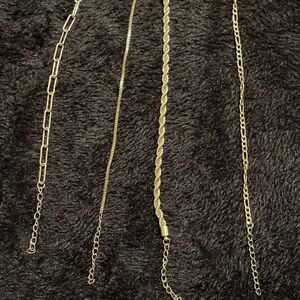 Set Of 4 minimal Gold Chain Bracelet