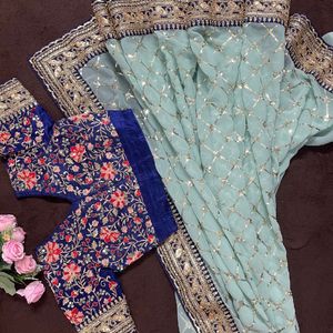 Sari With Reatmade Blouse