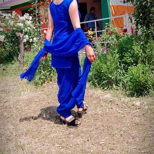 Electric Blue Georgette Salwar Suit