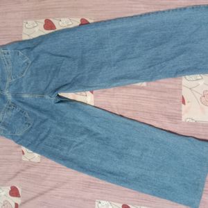 Blue Denim Wide Leg Jeans