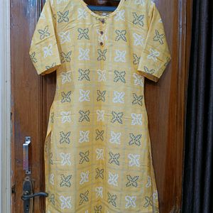 Bandhej Print Lime Yellow Colour