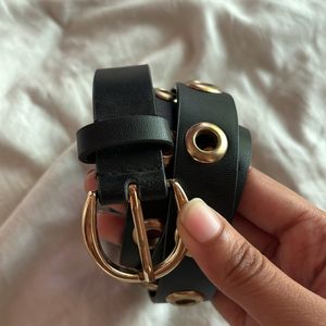 Black Belt With Gold Buckle