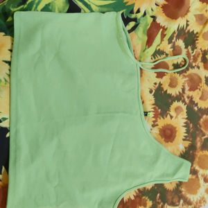 Tokyo Talkies Green Crop Top