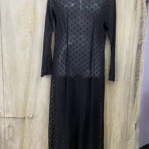 Black Georgette See Through Dress