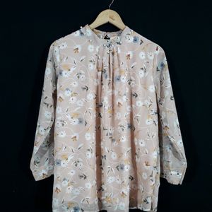 Light Peach Floral Printed Top ( Women's )