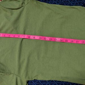 Harpa Olive Green Fitted Ribbed Top