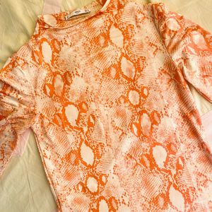 MNG Orange Snake Skin Top