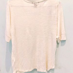 ✨H&M White Puff Sleeve Round Neck Top