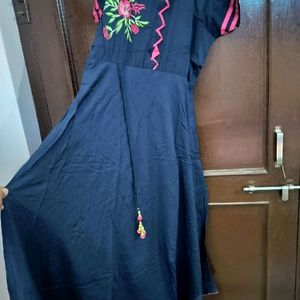 Navy Blue Gawn Kurti