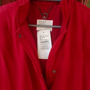 Oxxo Branded Long Jacket With Waist Belt