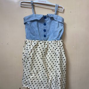 Denim Polka Dots Dress